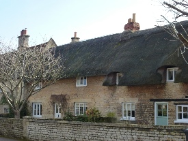 Thatched cottages.