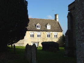 Old property on the edge of Ryhall churchyard. 
